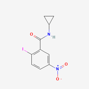 molecular formula C10H9IN2O3 B2640335 N-环丙基-2-碘-5-硝基苯甲酰胺 CAS No. 1096894-29-9