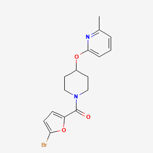 molecular formula C16H17BrN2O3 B2640336 (5-Bromofuran-2-yl)(4-((6-methylpyridin-2-yl)oxy)piperidin-1-yl)methanone CAS No. 1797958-78-1