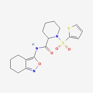 molecular formula C17H21N3O4S2 B2640343 N-(4,5,6,7-tetrahydrobenzo[c]isoxazol-3-yl)-1-(thiophen-2-ylsulfonyl)piperidine-2-carboxamide CAS No. 1050203-56-9