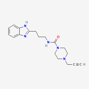 molecular formula C18H23N5O B2640352 N-[3-(1H-1,3-benzodiazol-2-yl)propyl]-4-(prop-2-yn-1-yl)piperazine-1-carboxamide CAS No. 1798713-47-9