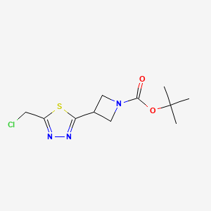 molecular formula C11H16ClN3O2S B2640354 Tert-butyl 3-[5-(chloromethyl)-1,3,4-thiadiazol-2-yl]azetidine-1-carboxylate CAS No. 2402828-65-1