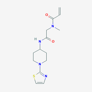 molecular formula C14H20N4O2S B2640359 N-Methyl-N-[2-oxo-2-[[1-(1,3-thiazol-2-yl)piperidin-4-yl]amino]ethyl]prop-2-enamide CAS No. 2202365-41-9
