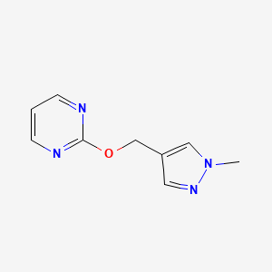molecular formula C9H10N4O B2640364 2-[(1-甲基-1H-吡唑-4-基)甲氧基]嘧啶 CAS No. 2199247-12-4