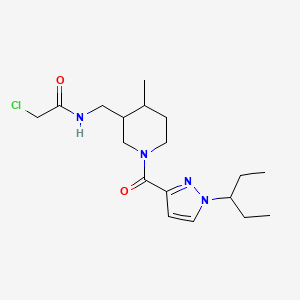 2-Chloro-N-[[4-methyl-1-(1-pentan-3-ylpyrazole-3-carbonyl)piperidin-3-yl]methyl]acetamide