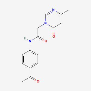 molecular formula C15H15N3O3 B2640377 N-(4-乙酰苯基)-2-(4-甲基-6-氧代嘧啶-1(6H)-基)乙酰胺 CAS No. 1203202-05-4