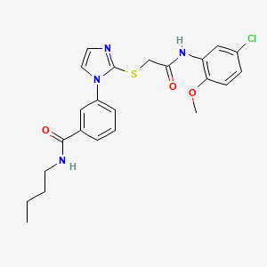 molecular formula C23H25ClN4O3S B2640381 N-butyl-3-(2-((2-((5-chloro-2-methoxyphenyl)amino)-2-oxoethyl)thio)-1H-imidazol-1-yl)benzamide CAS No. 1115565-31-5