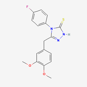 molecular formula C17H16FN3O2S B2640388 5-(3,4-二甲氧基苄基)-4-(4-氟苯基)-4H-1,2,4-三唑-3-硫醇 CAS No. 883019-45-2
