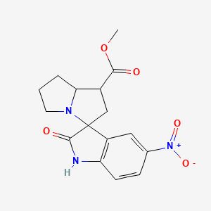 molecular formula C16H17N3O5 B2640391 Methyl 5-nitro-2-oxo-1,1',2,2',5',6',7',7a'-octahydrospiro[indole-3,3'-pyrrolizine]-1'-carboxylate CAS No. 1005261-77-7
