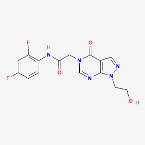 N-(2,4-difluorophenyl)-2-[1-(2-hydroxyethyl)-4-oxopyrazolo[3,4-d]pyrimidin-5-yl]acetamide