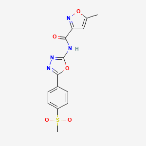 5-methyl-N-(5-(4-(methylsulfonyl)phenyl)-1,3,4-oxadiazol-2-yl)isoxazole-3-carboxamide