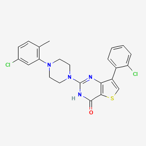 molecular formula C23H20Cl2N4OS B2640410 2-[4-(5-chloro-2-methylphenyl)piperazin-1-yl]-7-(2-chlorophenyl)-3H,4H-thieno[3,2-d]pyrimidin-4-one CAS No. 1242974-77-1