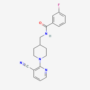 N-((1-(3-cyanopyridin-2-yl)piperidin-4-yl)methyl)-3-fluorobenzamide
