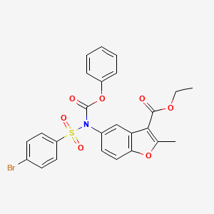molecular formula C25H20BrNO7S B2640431 5-[(4-溴苯基)磺酰基-苯氧羰基氨基]-2-甲基-1-苯并呋喃-3-羧酸乙酯 CAS No. 448212-79-1