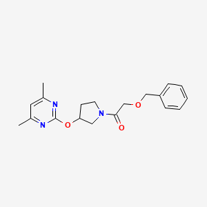 2-(Benzyloxy)-1-(3-((4,6-dimethylpyrimidin-2-yl)oxy)pyrrolidin-1-yl)ethanone