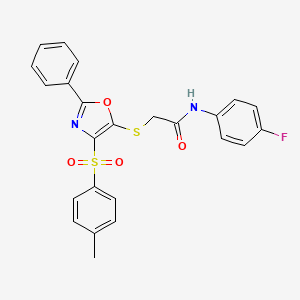 N-(4-fluorophenyl)-2-((2-phenyl-4-tosyloxazol-5-yl)thio)acetamide