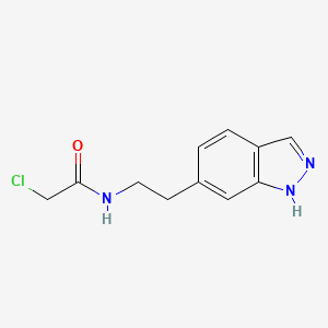 molecular formula C11H12ClN3O B2640448 2-Chloro-N-[2-(1H-indazol-6-yl)ethyl]acetamide CAS No. 2411305-24-1