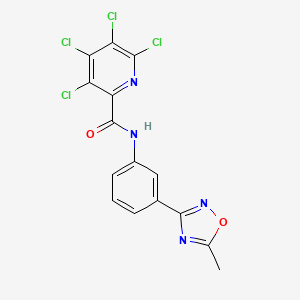 molecular formula C15H8Cl4N4O2 B2640453 3,4,5,6-tetrachloro-N-[3-(5-methyl-1,2,4-oxadiazol-3-yl)phenyl]pyridine-2-carboxamide CAS No. 1423753-47-2