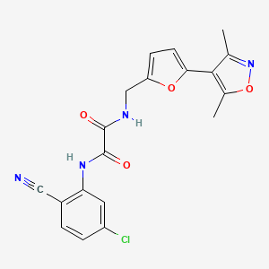 molecular formula C19H15ClN4O4 B2640456 N'-(5-Chloro-2-cyanophenyl)-N-[[5-(3,5-dimethyl-1,2-oxazol-4-yl)furan-2-yl]methyl]oxamide CAS No. 2415555-42-7