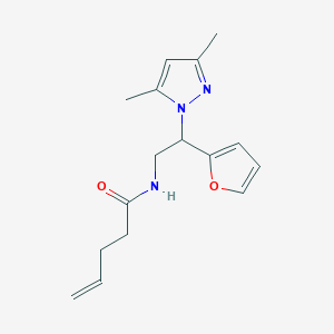 N-(2-(3,5-dimethyl-1H-pyrazol-1-yl)-2-(furan-2-yl)ethyl)pent-4-enamide