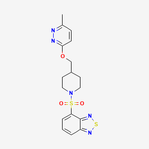molecular formula C17H19N5O3S2 B2640462 4-[4-[(6-Methylpyridazin-3-yl)oxymethyl]piperidin-1-yl]sulfonyl-2,1,3-benzothiadiazole CAS No. 2380071-23-6