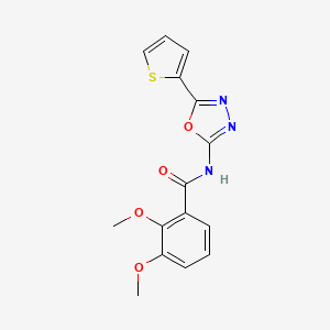molecular formula C15H13N3O4S B2640463 2,3-二甲氧基-N-(5-噻吩-2-基-1,3,4-恶二唑-2-基)苯甲酰胺 CAS No. 895443-05-7