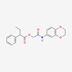 2-(2,3-Dihydro-1,4-benzodioxin-6-ylamino)-2-oxoethyl 2-phenylbutanoate