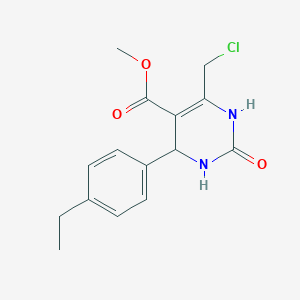molecular formula C15H17ClN2O3 B2640465 Methyl 6-(chloromethyl)-4-(4-ethylphenyl)-2-oxo-1,2,3,4-tetrahydropyrimidine-5-carboxylate CAS No. 1260908-53-9