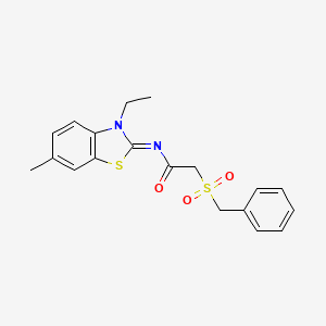 (E)-2-(benzylsulfonyl)-N-(3-ethyl-6-methylbenzo[d]thiazol-2(3H)-ylidene)acetamide