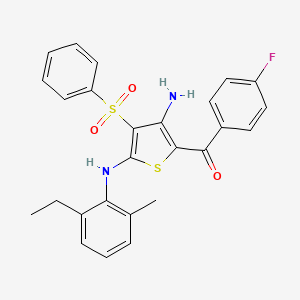 (3-Amino-5-((2-ethyl-6-methylphenyl)amino)-4-(phenylsulfonyl)thiophen-2-yl)(4-fluorophenyl)methanone