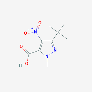 molecular formula C9H13N3O4 B2640477 3-(tert-Butyl)-1-methyl-4-nitro-1H-pyrazole-5-carboxylic acid CAS No. 1004455-73-5