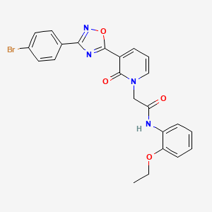 molecular formula C23H19BrN4O4 B2640480 2-(3-(3-(4-bromophenyl)-1,2,4-oxadiazol-5-yl)-2-oxopyridin-1(2H)-yl)-N-(2-ethoxyphenyl)acetamide CAS No. 1105223-03-7