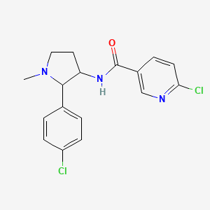 6-chloro-N-[2-(4-chlorophenyl)-1-methylpyrrolidin-3-yl]pyridine-3-carboxamide