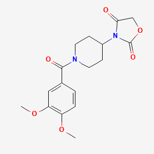 molecular formula C17H20N2O6 B2640500 3-(1-(3,4-Dimethoxybenzoyl)piperidin-4-yl)oxazolidine-2,4-dione CAS No. 2034524-42-8