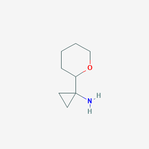 molecular formula C8H15NO B2640504 1-(氧杂-2-基)环丙-1-胺 CAS No. 1509050-20-7