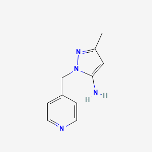molecular formula C10H12N4 B2640507 5-Methyl-2-pyridin-4-ylmethyl-2H-pyrazol-3-ylamine CAS No. 30154-18-8