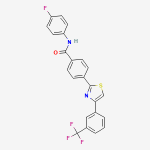 molecular formula C23H14F4N2OS B2640514 N-(4-fluorophenyl)-4-[4-[3-(trifluoromethyl)phenyl]-1,3-thiazol-2-yl]benzamide CAS No. 338396-99-9