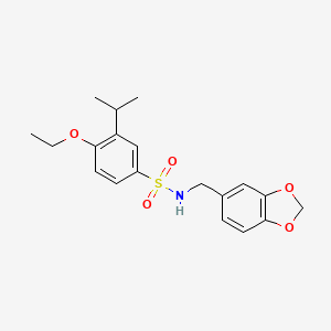 N-[(2H-1,3-benzodioxol-5-yl)methyl]-4-ethoxy-3-(propan-2-yl)benzene-1-sulfonamide