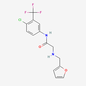 molecular formula C14H12ClF3N2O2 B2640516 N-[4-chloro-3-(trifluoromethyl)phenyl]-2-(furan-2-ylmethylamino)acetamide CAS No. 900641-80-7