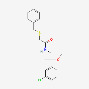 molecular formula C19H22ClNO2S B2640518 2-(benzylthio)-N-(2-(3-chlorophenyl)-2-methoxypropyl)acetamide CAS No. 1788677-46-2
