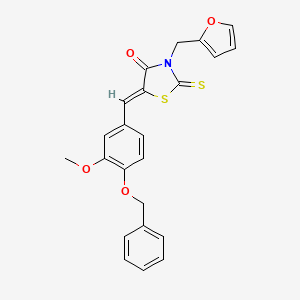(Z)-5-(4-(benzyloxy)-3-methoxybenzylidene)-3-(furan-2-ylmethyl)-2-thioxothiazolidin-4-one