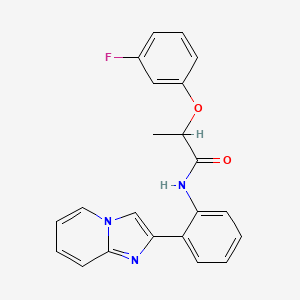 molecular formula C22H18FN3O2 B2640526 2-(3-fluorophenoxy)-N-(2-(imidazo[1,2-a]pyridin-2-yl)phenyl)propanamide CAS No. 1798514-38-1