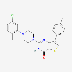 molecular formula C24H23ClN4OS B2640531 2-[4-(5-氯-2-甲基苯基)哌嗪-1-基]-7-(4-甲基苯基)噻吩并[3,2-d]嘧啶-4(3H)-酮 CAS No. 1226457-45-9