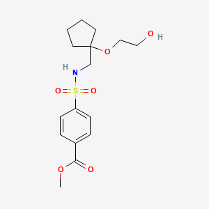 molecular formula C16H23NO6S B2640534 methyl 4-(N-((1-(2-hydroxyethoxy)cyclopentyl)methyl)sulfamoyl)benzoate CAS No. 2177366-42-4