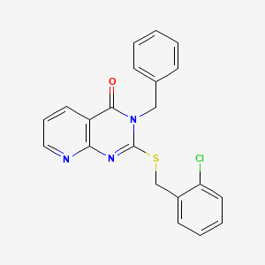 3-benzyl-2-{[(2-chlorophenyl)methyl]sulfanyl}-3H,4H-pyrido[2,3-d]pyrimidin-4-one