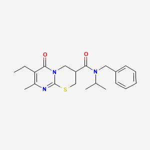 molecular formula C21H27N3O2S B2640554 N-苄基-7-乙基-N-异丙基-8-甲基-6-氧代-2,3,4,6-四氢嘧啶并[2,1-b][1,3]噻嗪-3-甲酰胺 CAS No. 1421482-73-6