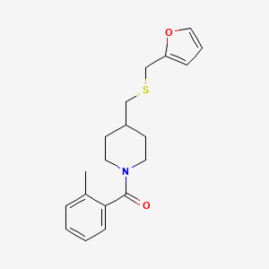 (4-(((Furan-2-ylmethyl)thio)methyl)piperidin-1-yl)(o-tolyl)methanone