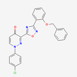 molecular formula C25H17ClN4O3 B2640562 3-(3-(2-(benzyloxy)phenyl)-1,2,4-oxadiazol-5-yl)-1-(4-chlorophenyl)pyridazin-4(1H)-one CAS No. 1112339-36-2