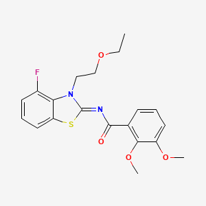 molecular formula C20H21FN2O4S B2640564 (E)-N-(3-(2-ethoxyethyl)-4-fluorobenzo[d]thiazol-2(3H)-ylidene)-2,3-dimethoxybenzamide CAS No. 895444-39-0