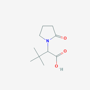molecular formula C10H17NO3 B2640565 3,3-二甲基-2-(2-氧代吡咯烷-1-基)丁酸 CAS No. 1343355-79-2