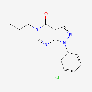 molecular formula C14H13ClN4O B2640566 1-(3-氯苯基)-5-丙基吡唑并[3,4-d]嘧啶-4-酮 CAS No. 895015-18-6